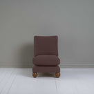 Perch Slipper Armchair in Laidback Linen Damson, Front Side - NiX