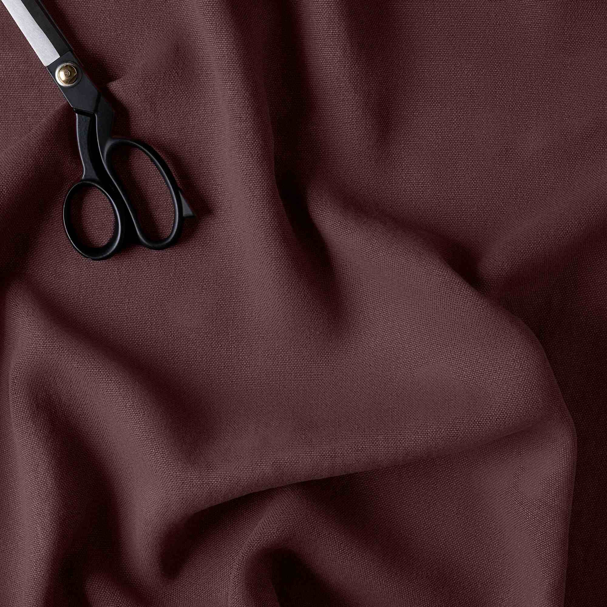 Laidback Linen Damson Fabric With Scissor - NiX