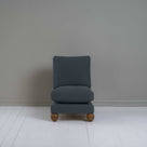 Perch Slipper Armchair in Laidback Linen Midnight, Front View - NiX