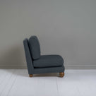 Perch Slipper Armchair in Laidback Linen Midnight, Side View - NiX