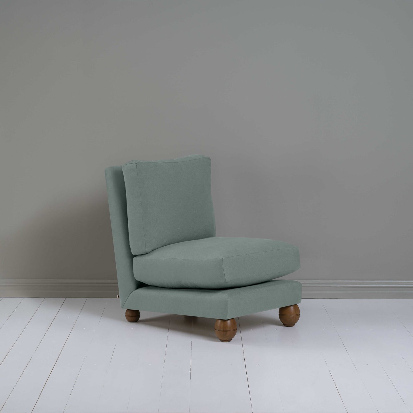 Perch Slipper Armchair in Laidback Linen Mineral - NiX