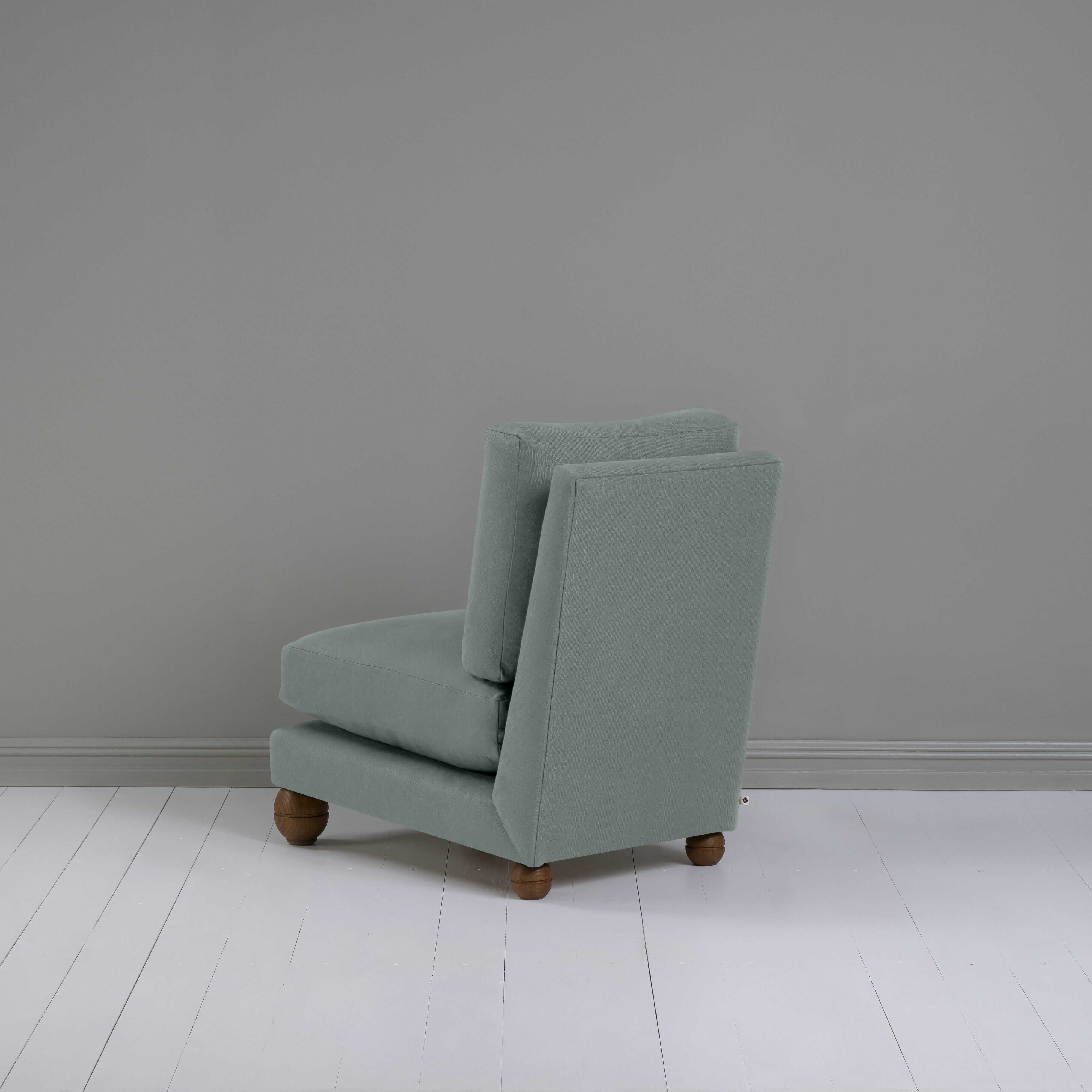 Perch Slipper Armchair in Laidback Linen Mineral, Back View - NiX
