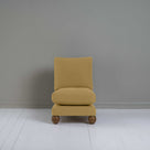 Perch Slipper Armchair in Laidback Linen Ochre Front View - NiX