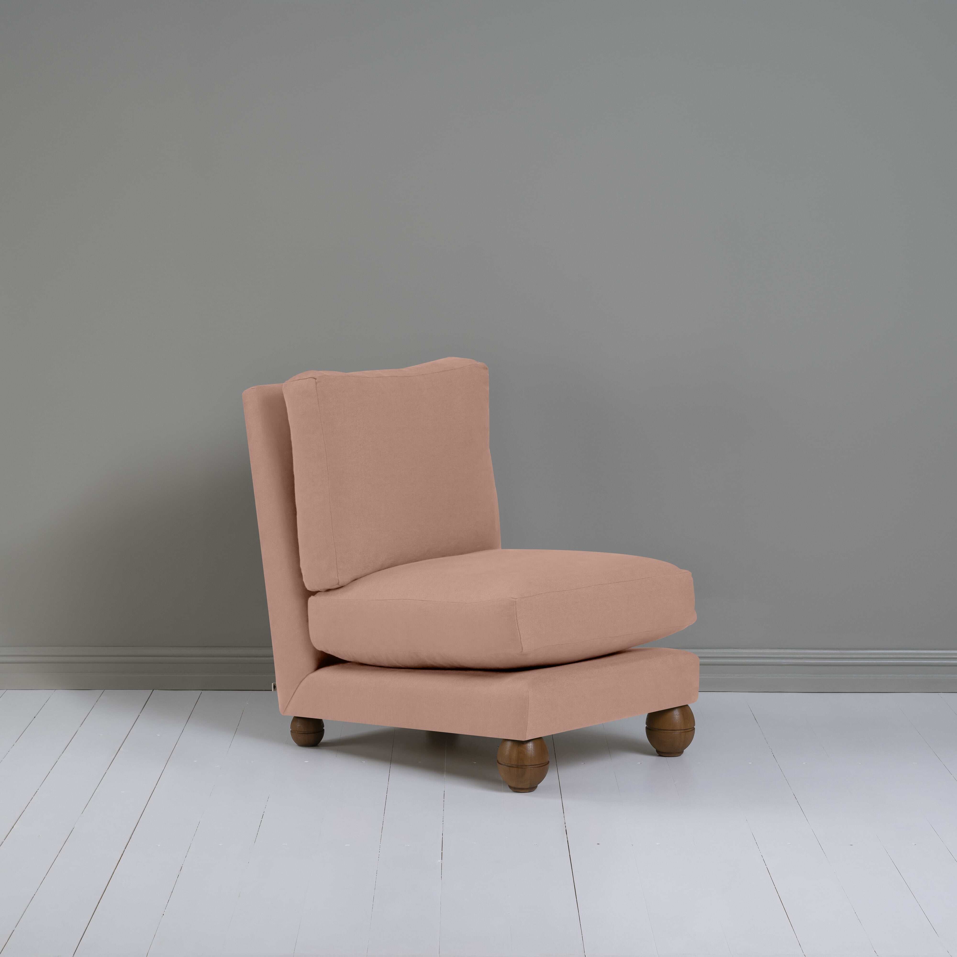 Perch Slipper Armchair in Laidback Linen Roseberry - NiX