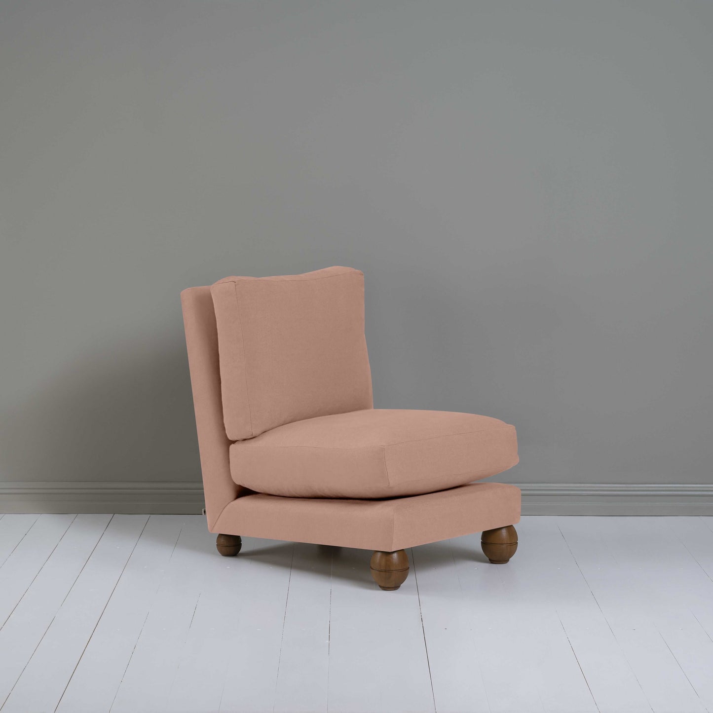 Perch Slipper Armchair in Laidback Linen Roseberry - NiX