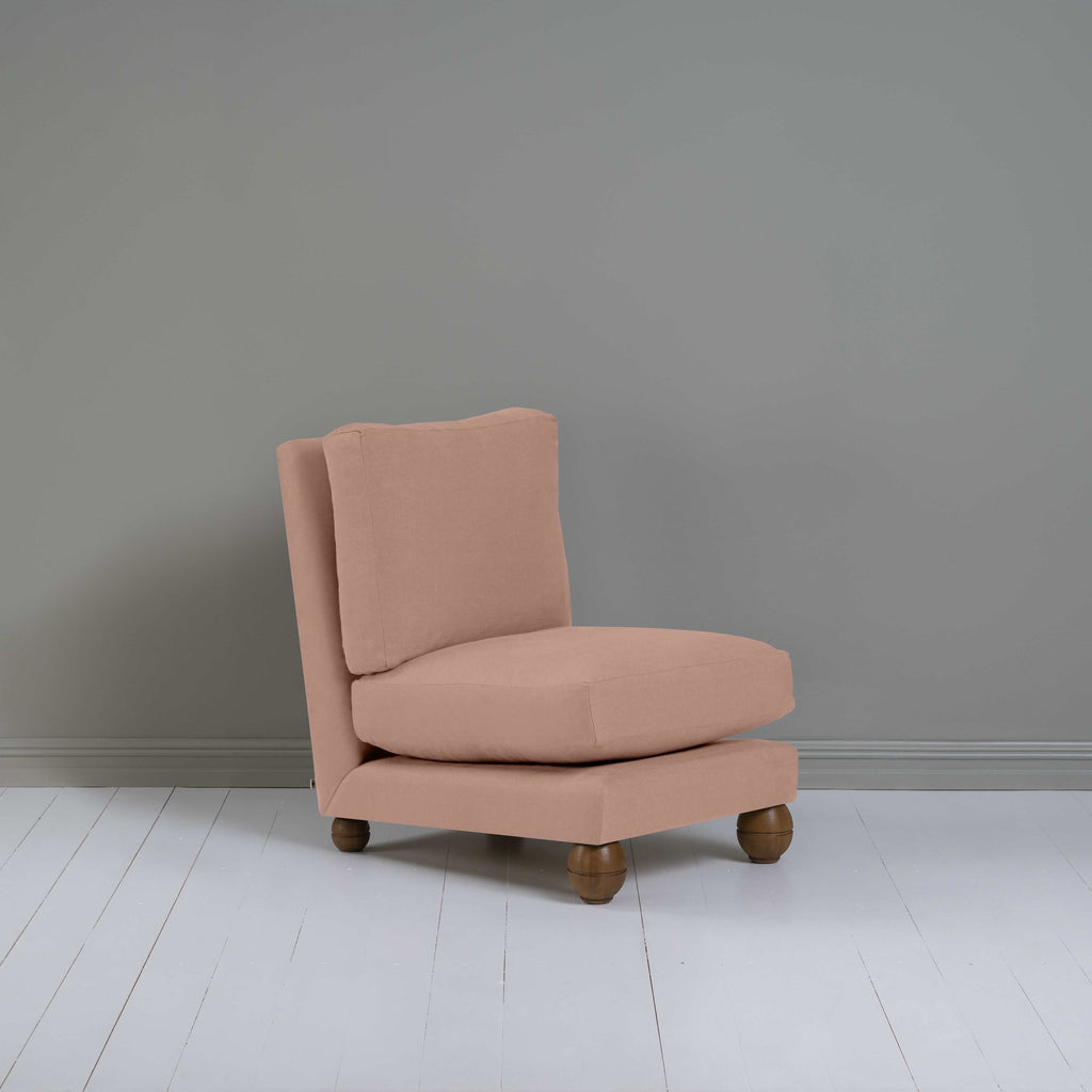 Perch Slipper Armchair in Laidback Linen Roseberry - NiX