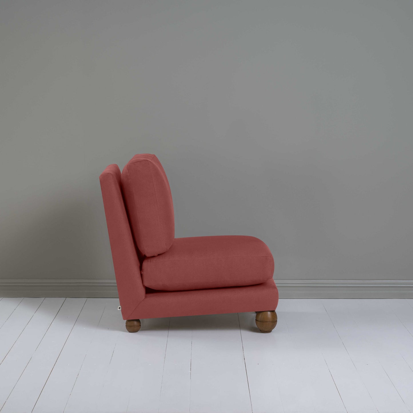 Perch Slipper Armchair in Laidback Linen Rouge