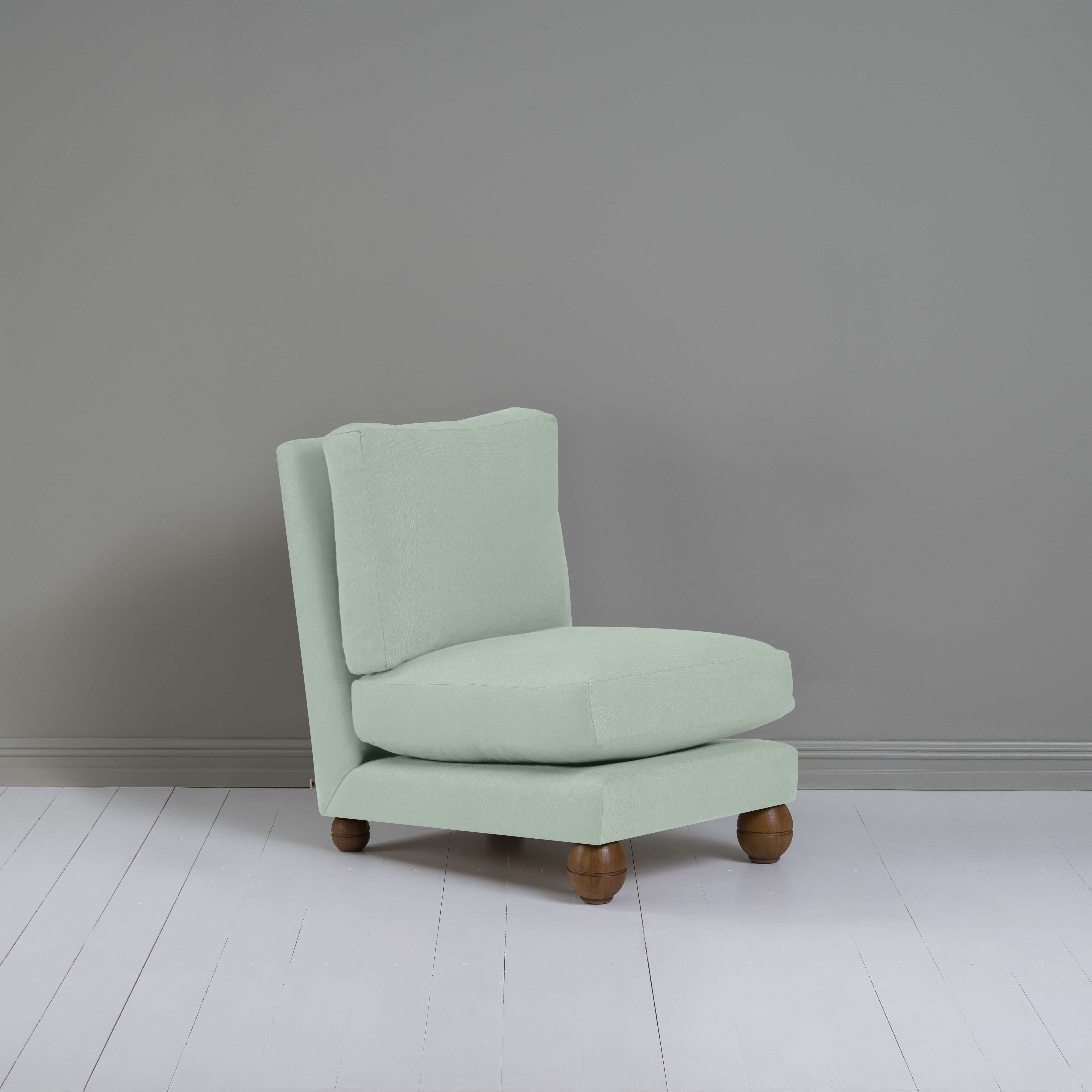 Perch Slipper Armchair in Laidback Linen Sky - NiX