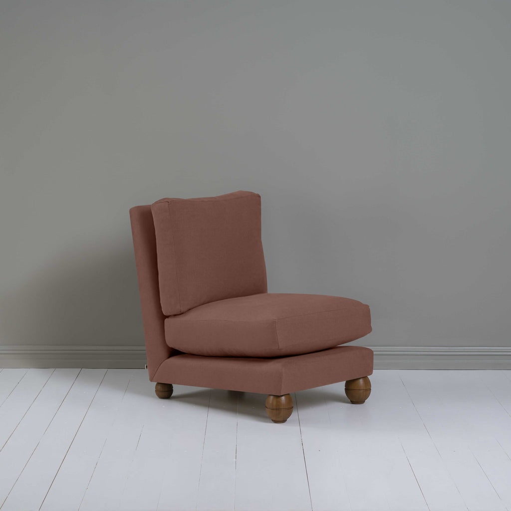 Perch Slipper Armchair in Laidback Linen Sweet Briar - NiX