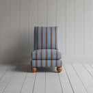 Perch Slipper Armchair in Regatta Cotton, Blue, Front View - NiX