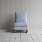 Perch Slipper Armchair in Ticking Cotton, Aqua Brown Front View - By NiX