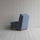 Perch Slipper Armchair in Well Plaid Cotton, Blue Brown, Back View - NiX