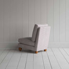 Perch Slipper Armchair in Ticking Cotton, Blue Brown Back View - By NiX
