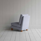 Perch Slipper Armchair in Ticking Cotton, Aqua Brown Back View - By NiX