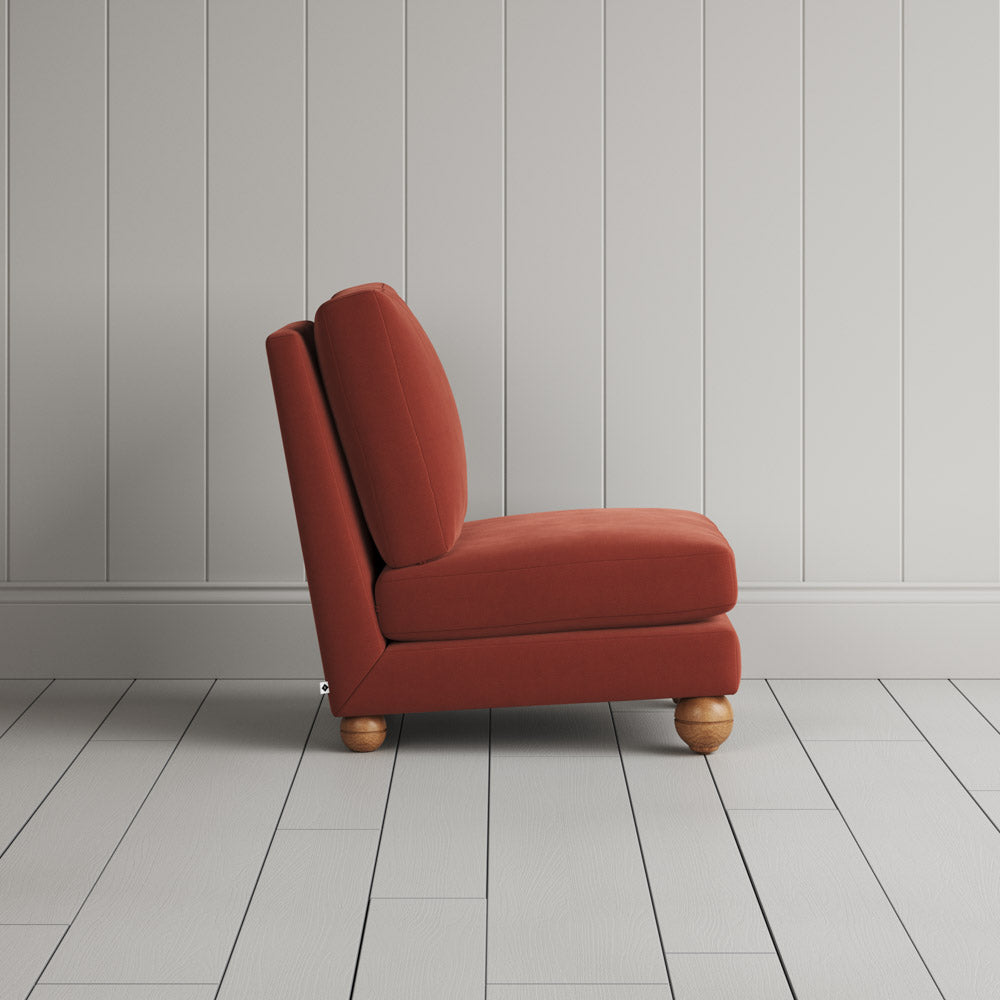 Side View of Perch Slipper Armchair