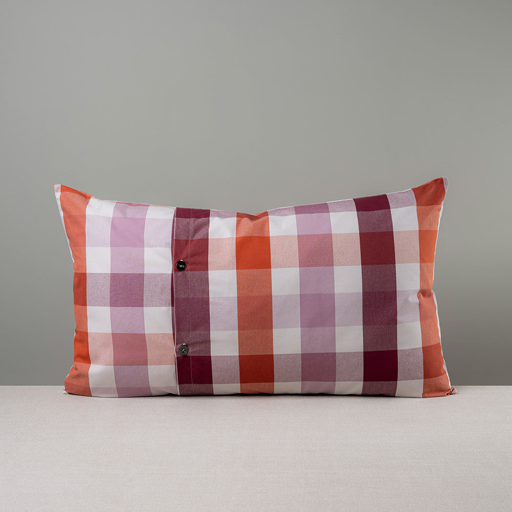 Rectangle Lollop Cushion in Checkmate Cotton, Berry