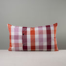 Back Side of Rectangle Lollop Cushion in Red Cotton, Berry With 2 Buttons