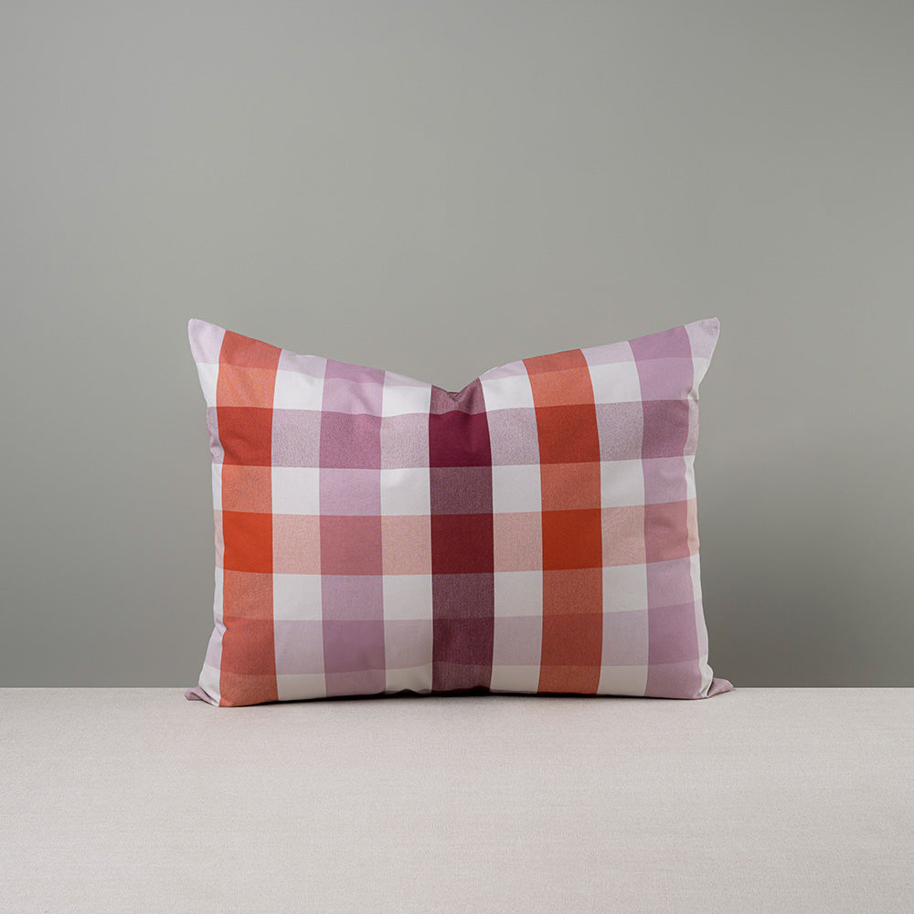 Rectangle Lollop Cushion in Checkmate Cotton, Berry