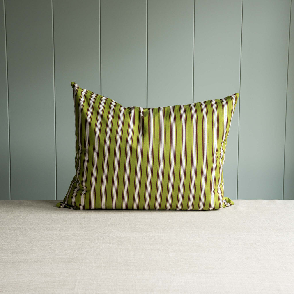  Rectangle Lollop Cushion in Colonnade Cotton, Green Wine 