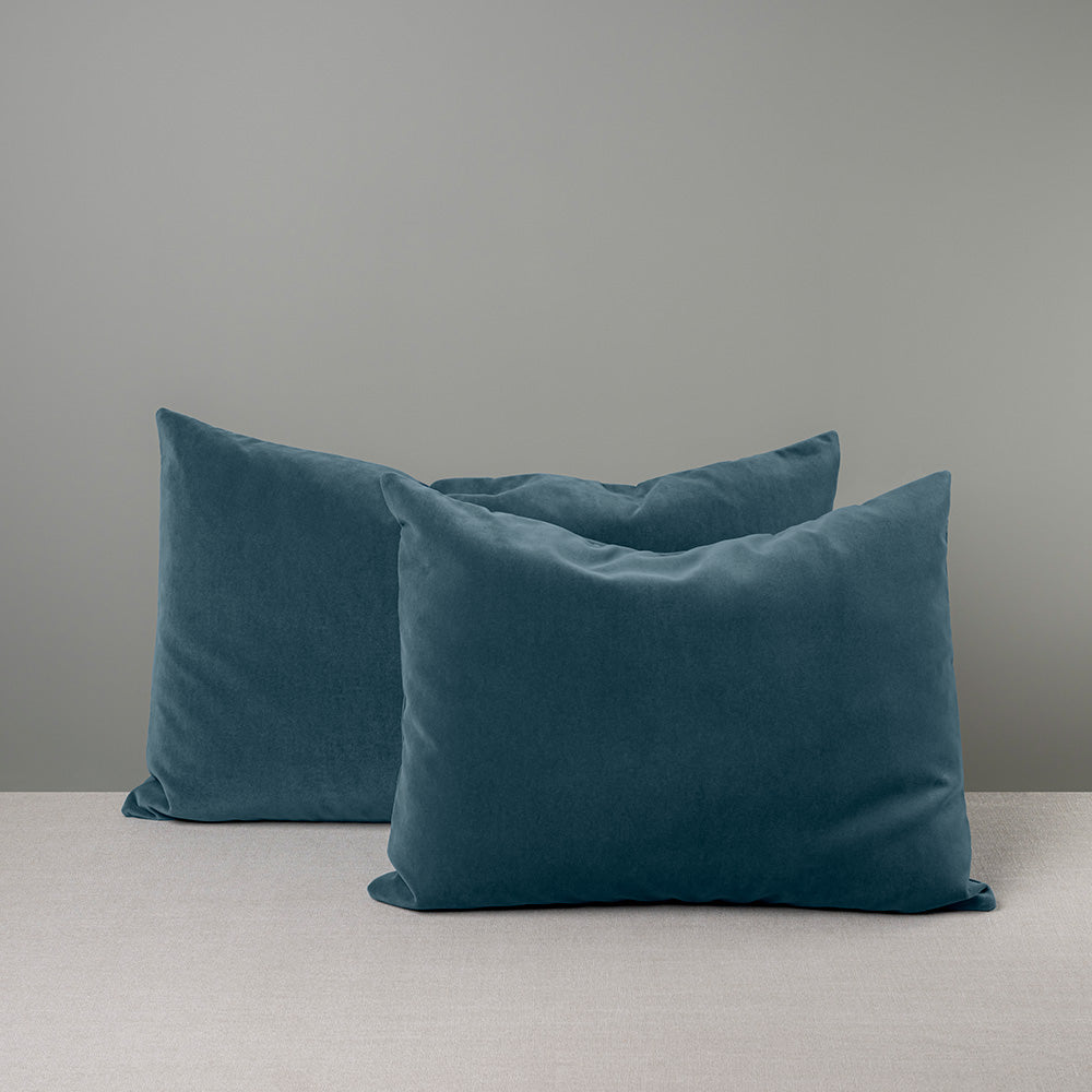 2 Large & Medium Size Rectangle Lollop Cushion Blue(Aegean) Velvet - Nicola Harding & Co.