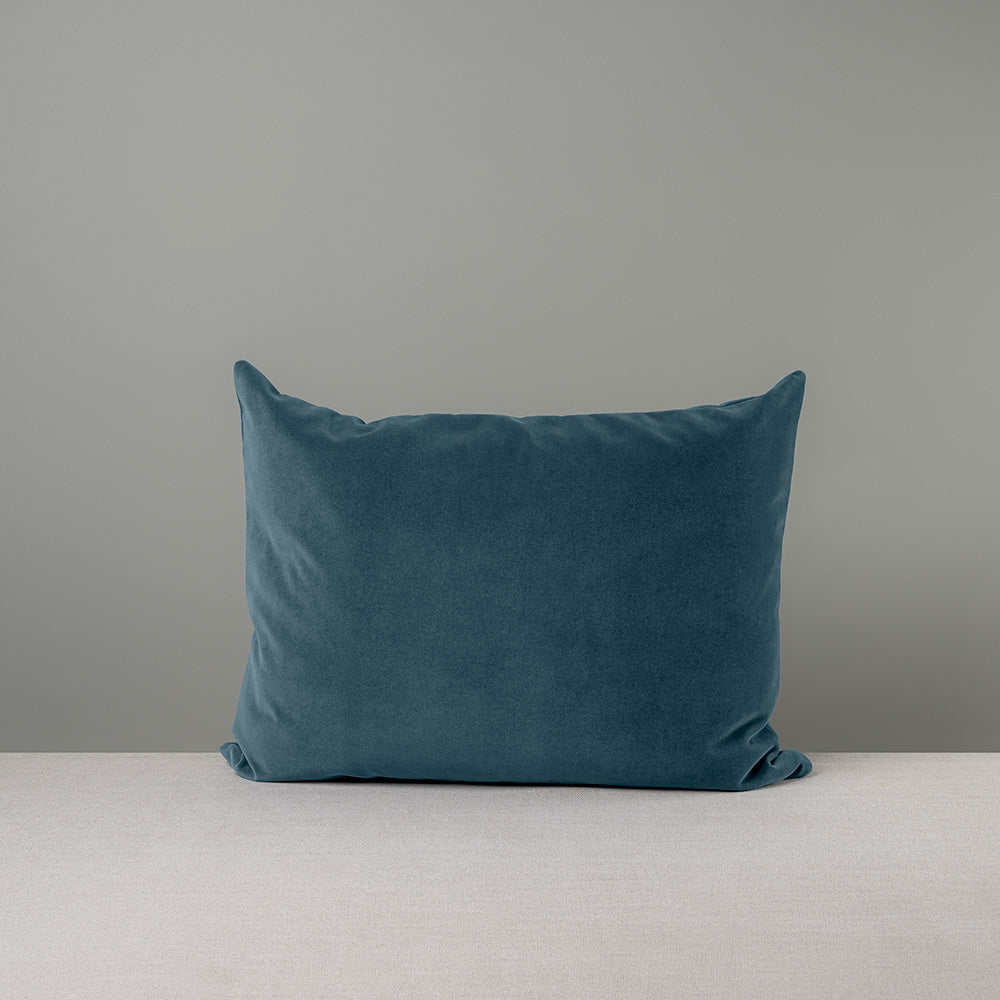 Front Side of Medium Rectangle Lollop Cushion Blue(Aegean) Velvet - NiX