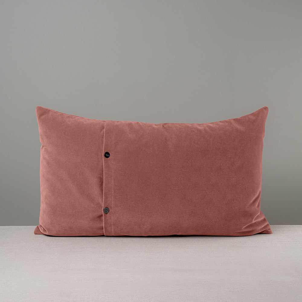 Back Side of Large Rectangle Lollop Cushion in Pink(Damson) Velvet With 2 Button