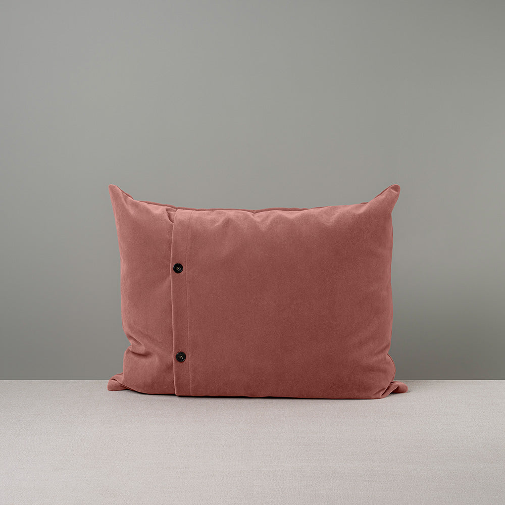 Back Side of Medium Rectangle Lollop Cushion in Pink(Damson) Velvet With 2 Buttons - NiX