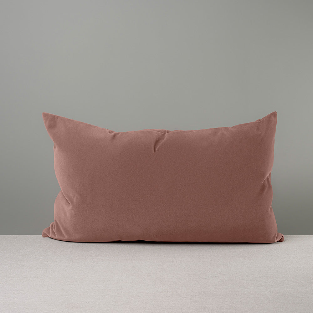 Rectangle Lollop Cushion in Intelligent Velvet, Dusky Pink