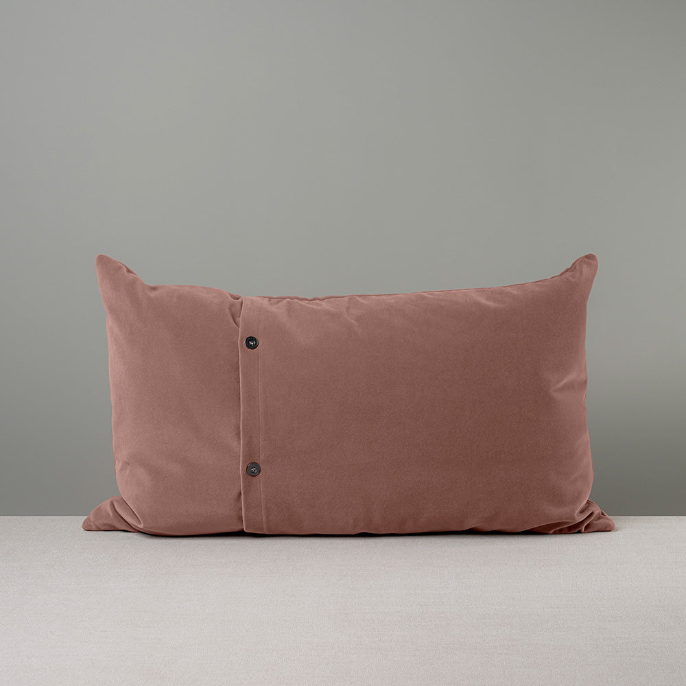 Rectangle Lollop Cushion in Intelligent Velvet, Dusky Pink