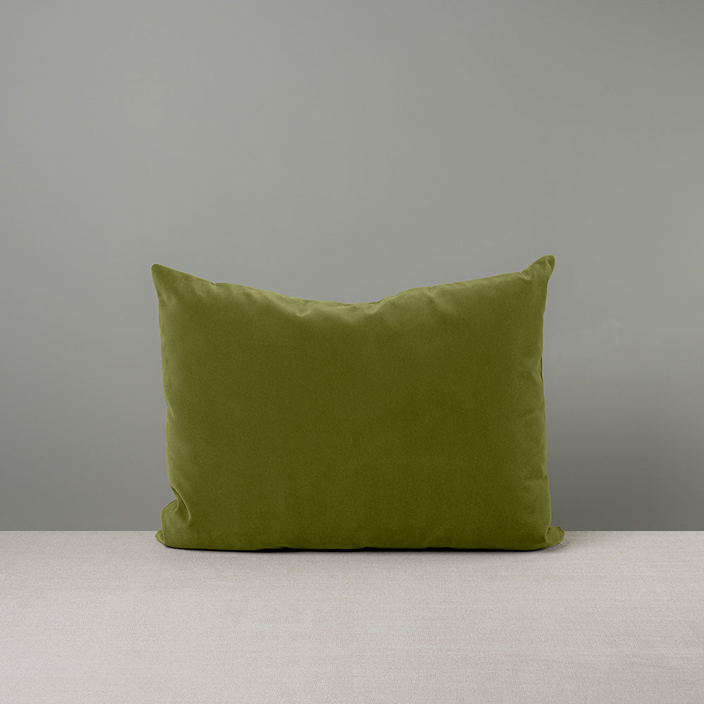 Front Side of Medium Rectangle Lollop Cushion in Green Velvet - NiX