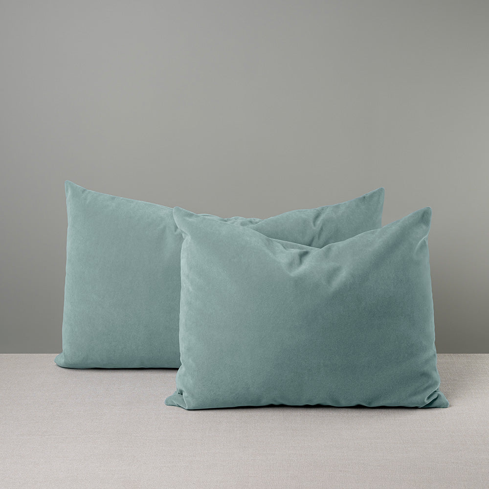 2 Different Sizes of Rectangle Lollop Cushion in Blue(Mineral) Velvet - By Nicola Harding & Co.