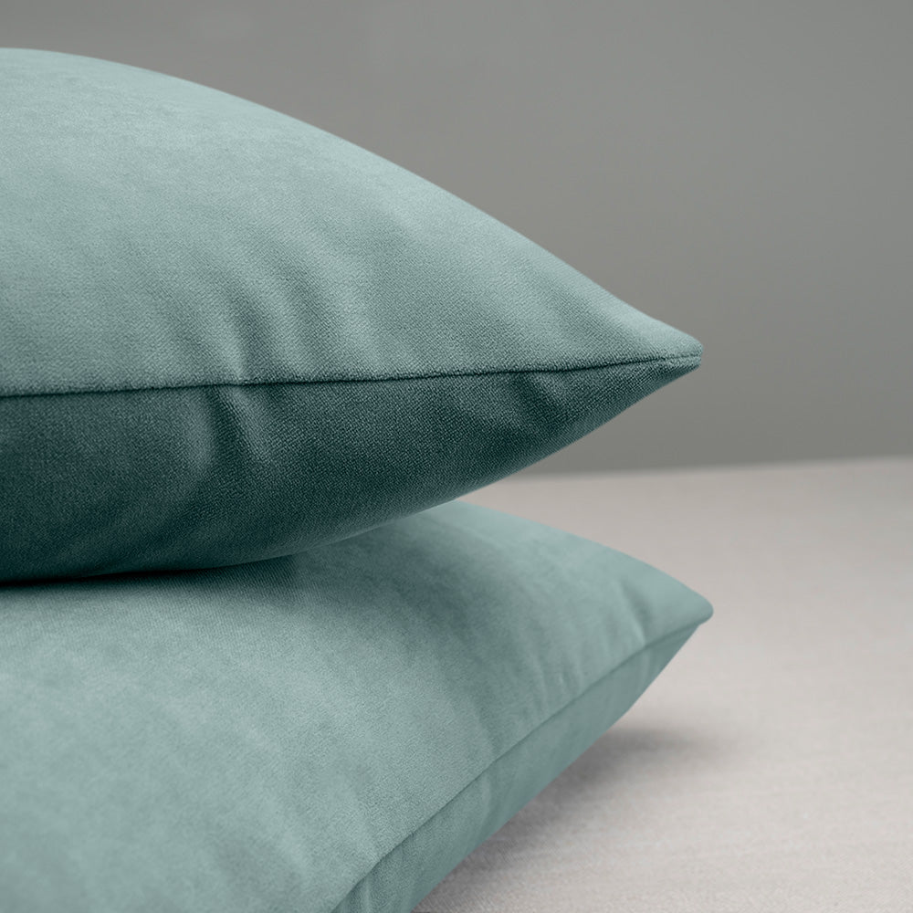 Rectangle Lollop Cushion in Intelligent Velvet, Mineral