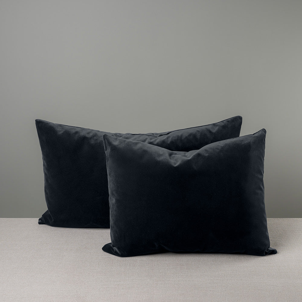 2 Different Sizes of Rectangle Lollop Cushion in Black Velvet - NiX