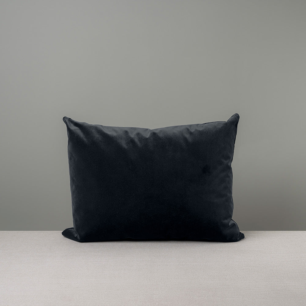 Rectangle Lollop Cushion in Intelligent Velvet, Black Onyx