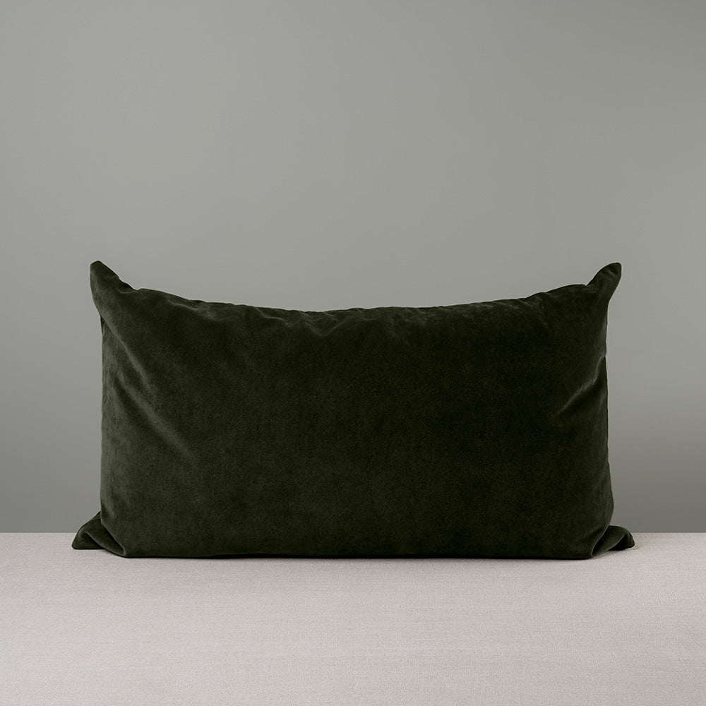 Rectangle Lollop Cushion in Intelligent Velvet, Seaweed Green - Nicola Harding