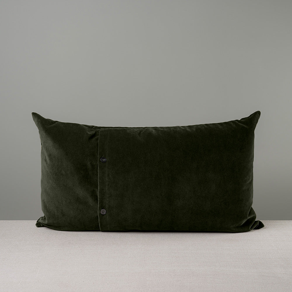 Rectangle Lollop Cushion in Intelligent Velvet, Seaweed