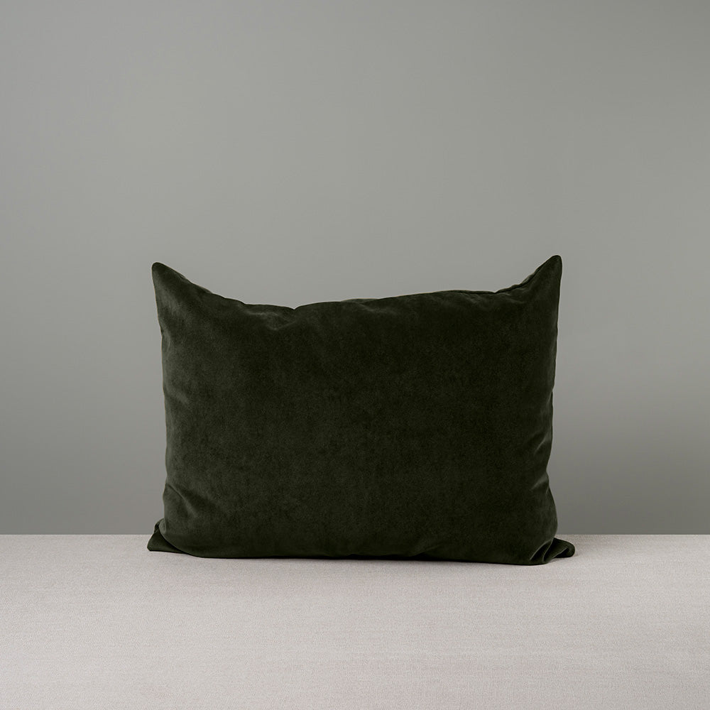 Rectangle Lollop Cushion in Intelligent Velvet, Seaweed Green - Nicola Harding