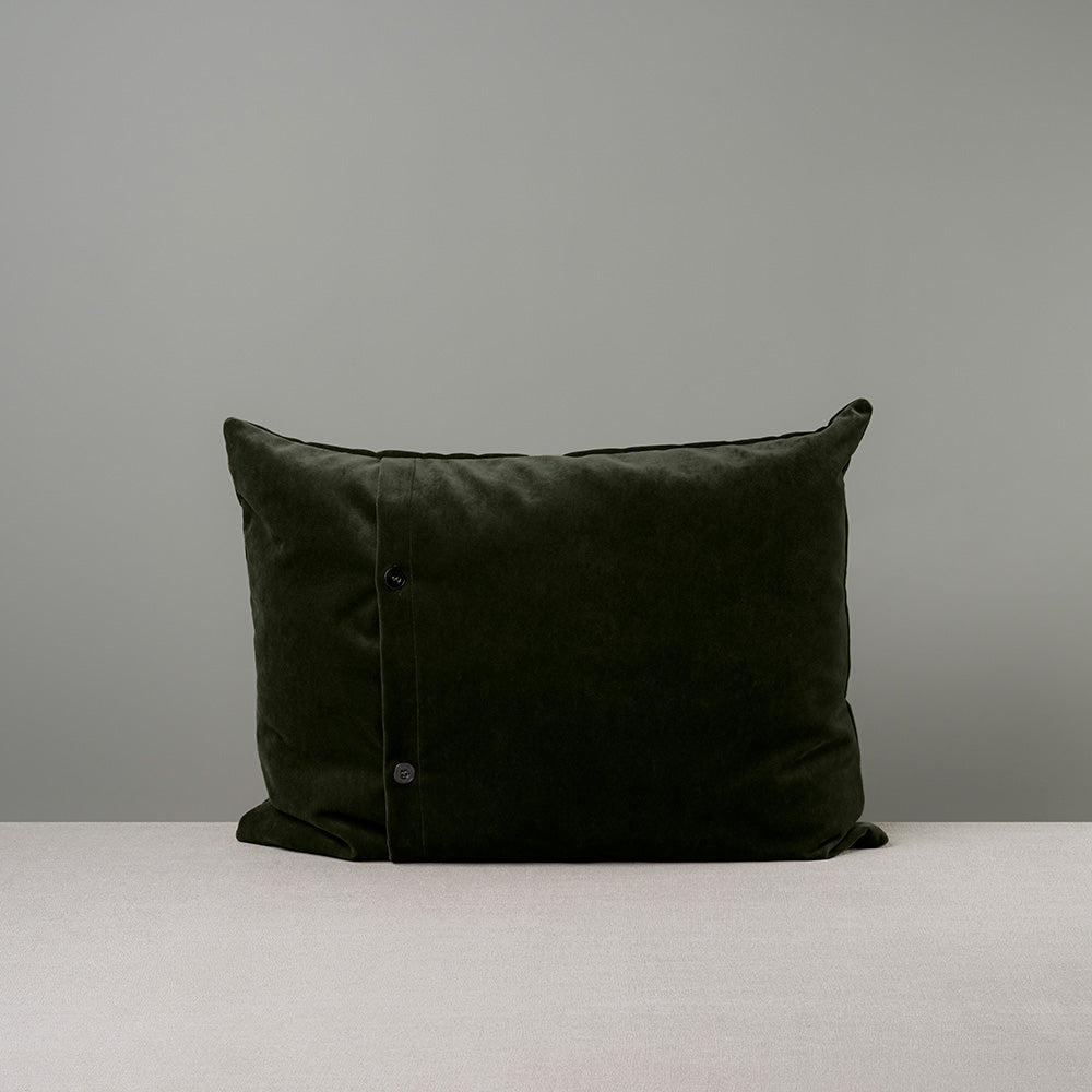 Rectangle Lollop Cushion in Intelligent Velvet, Seaweed Green - Nicola Harding