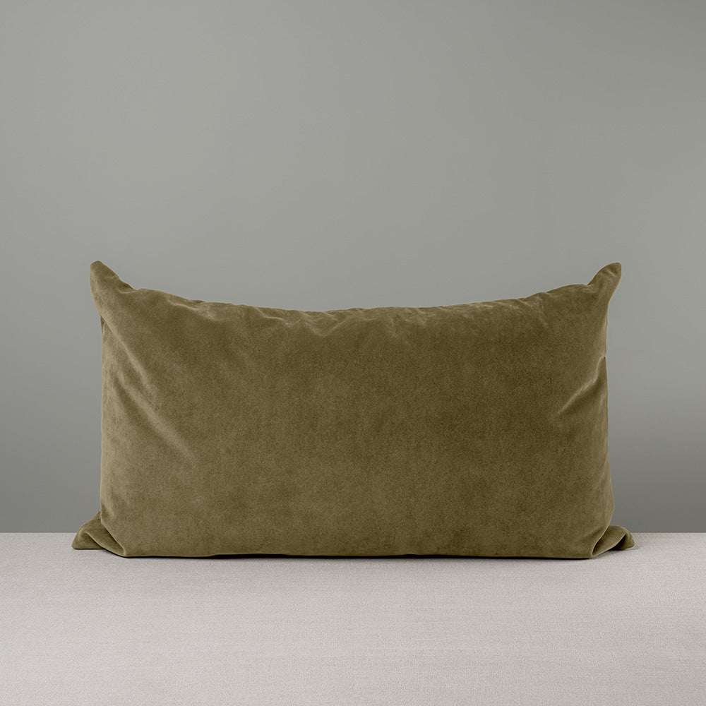 Front Side of Rectangle Lollop Cushion in Brown(Sepia) Velvet - By NiX