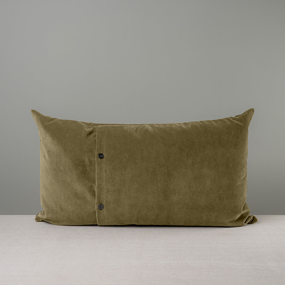 Back Side of Rectangle Lollop Cushion in Brown(Sepia) Velvet With 2 Buttons - NiX
