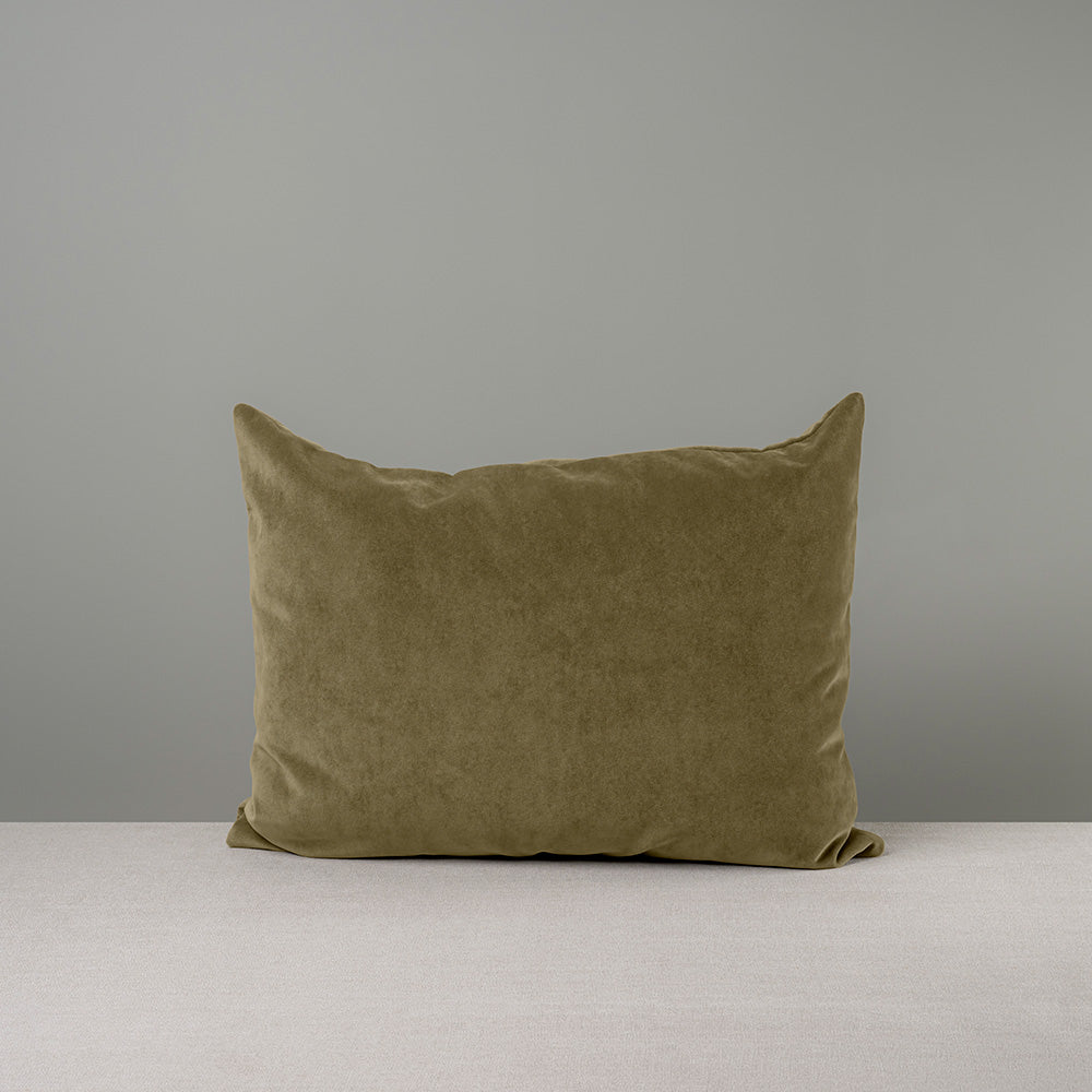 Rectangle Lollop Cushion in Intelligent Velvet, Sepia