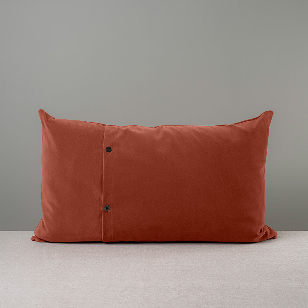 Back Side of Large Rectangle Lollop Cushion in Red(Sienna) Velvet With 2 Buttons - NiX