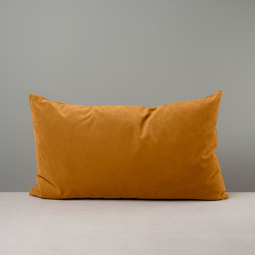 Front Side of Large Rectangle Lollop Cushion in Orange(Spice) Velvet