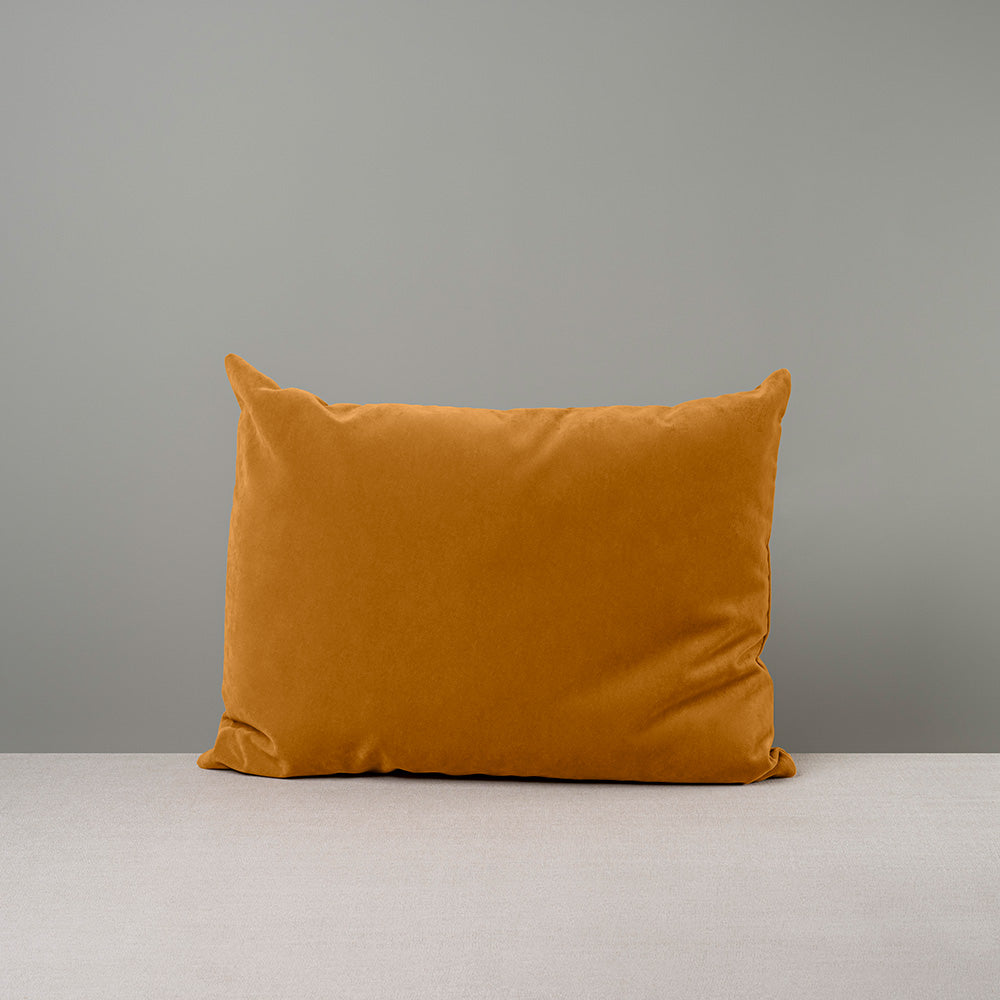 Front Side of Medium Rectangle Lollop Cushion in Orange(Spice) Velvet