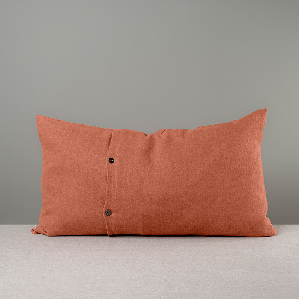 Back Side of Red(Cayenne) Rectangle Lollop Cushion aka Throw Pillows With 2 Buttons