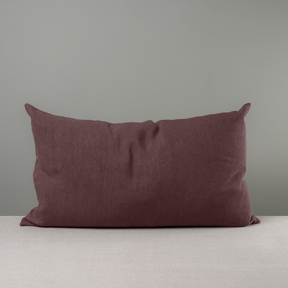 Rectangle Lollop Cushion in Laidback Linen, Damson