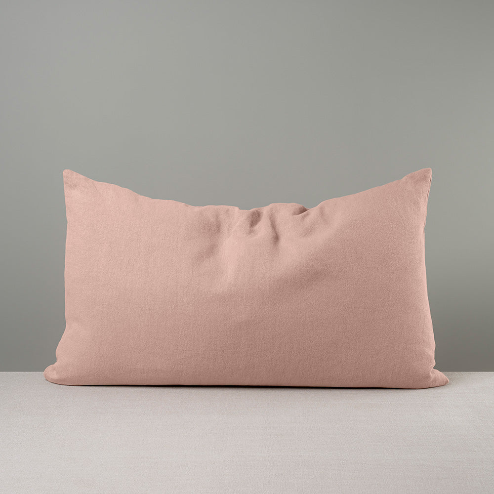 Rectangle Lollop Cushion in Laidback Linen, Dusky Pink