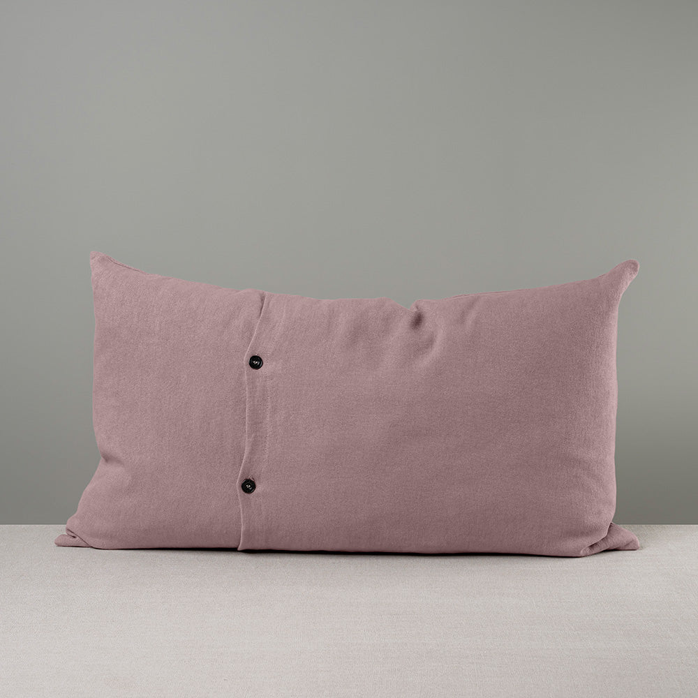 Back Side of Large Rectangle Lollop Cushion in Purple(Heather) With 2 Special Button - Nicola Harding