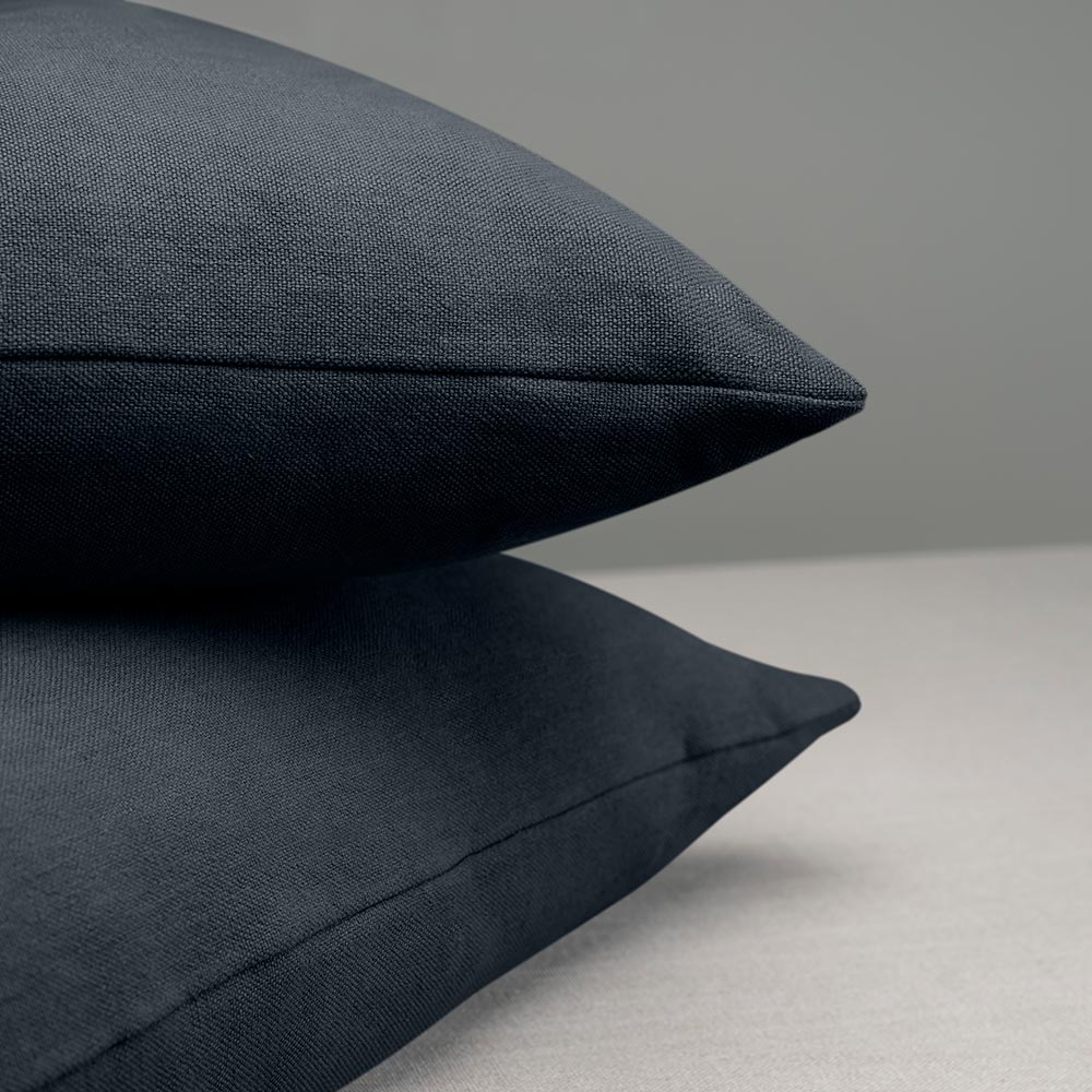 Rectangle Lollop Cushion in Laidback Linen, Midnight