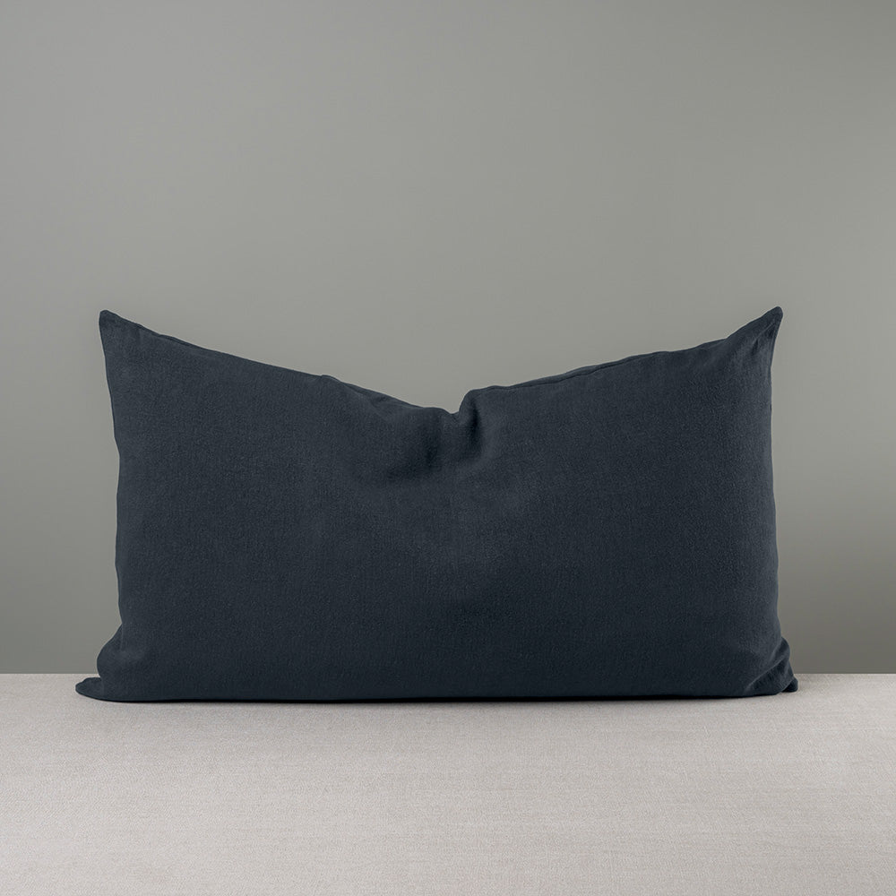 Rectangle Lollop Cushion in Laidback Linen, Midnight